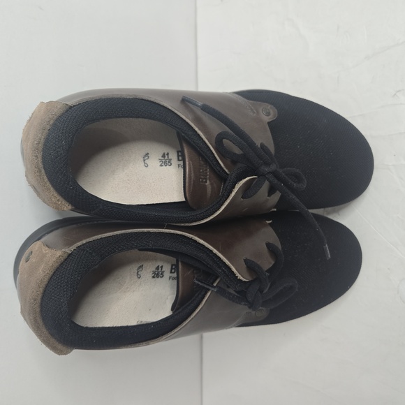 Birkenstock Minot Unisex Brown Leather and Fabric /Textile Black Shoes - Picture 14 of 14